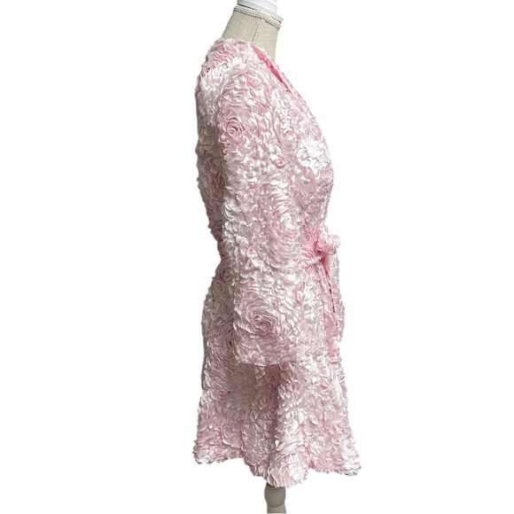 🌻Flora Bea NYC Pink Bonita Floral Rosette Jacket Coat with Belt Women's Size S - Picture 7 of 12